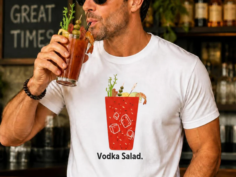 Friends at brunch — where Vodka Salad was born
